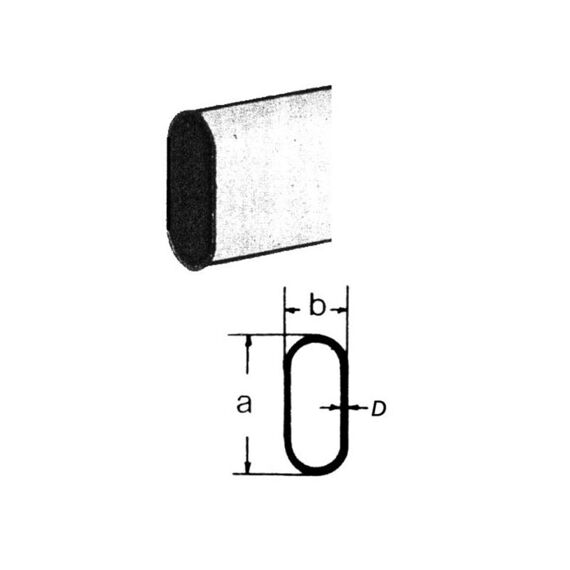 Kleerkastbuizen,Ovaal,Verchr. 1.25 M (30X15X0.8Mm)