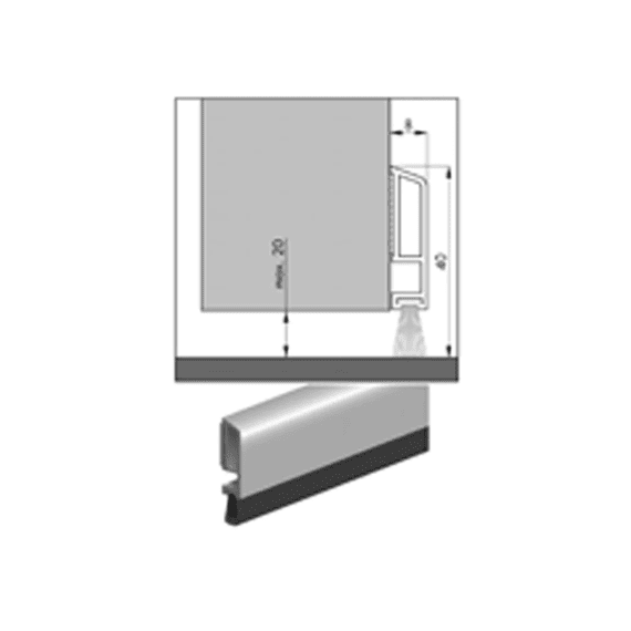 Dorpelprofiel Transp.110601062 40x8 X 1000 Mm