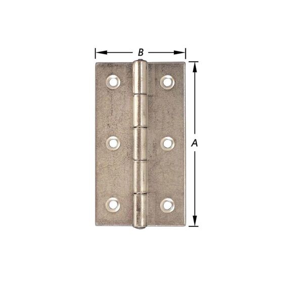 Smalle Scharn.Vaste Pen Inox 70X40 Mm