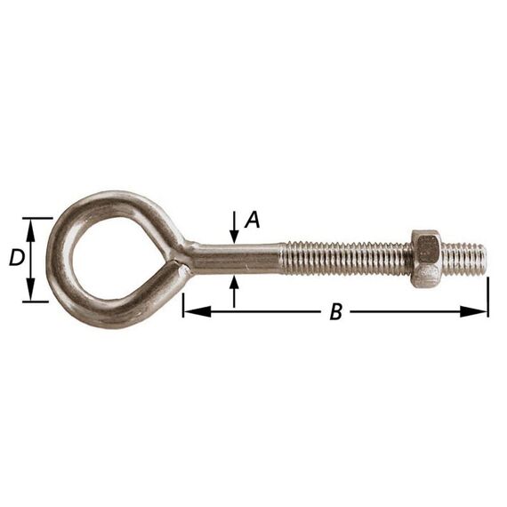 2 Oogbouten Groot Oog Verzinkt M8X50X20 Mm