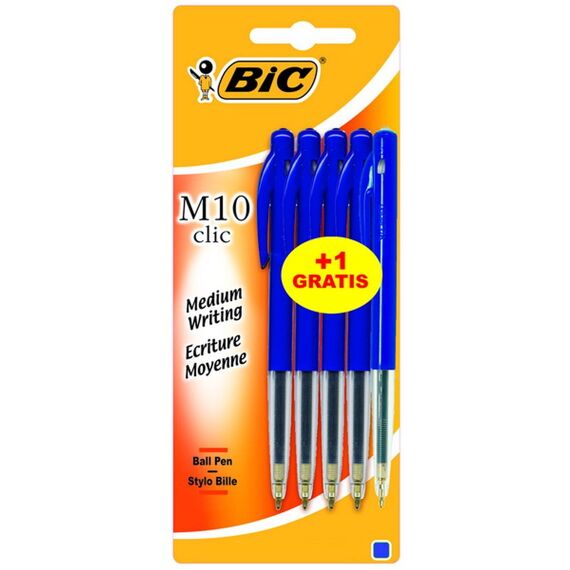 Bic M10 Balpen 4+1 Gratis Blauw