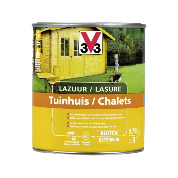 V33 Lazuur Tuinhuis Kleurloos 0.75L