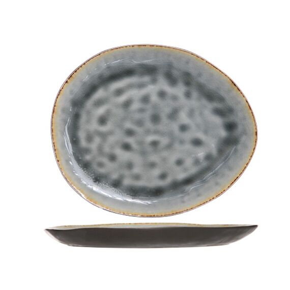 Laguna Blue-Grey Plat Bord 27X23Cm Ovaal