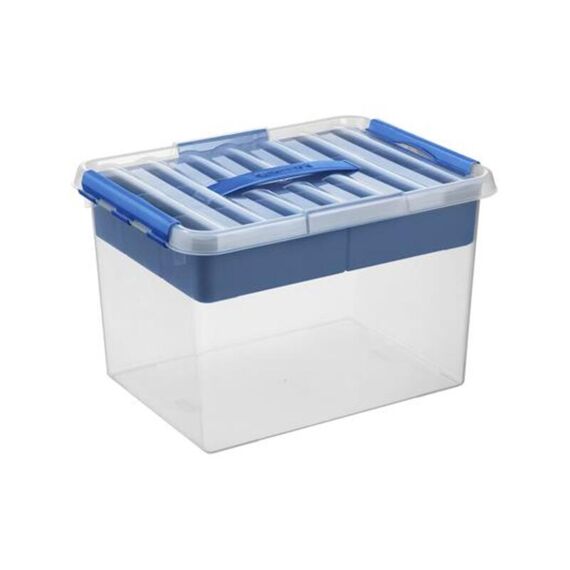 Q-Line Opbergbox 22L Transp/Blauw Met Tray