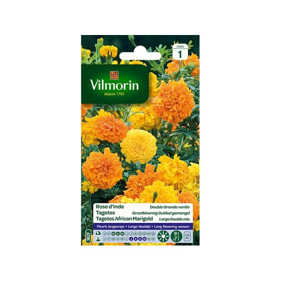 Vilmorin Tagetes Grootbloemig Dubbel Gemengd - Sb