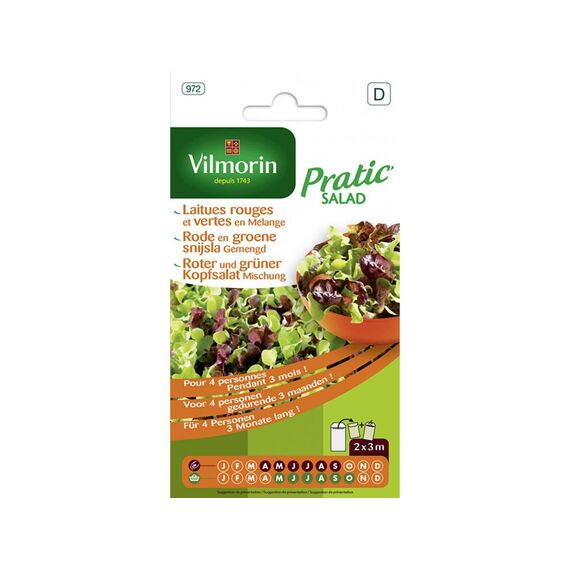 Vilmorin Pratic Salad Rode En Groene Snijsla Gemengd - Sd