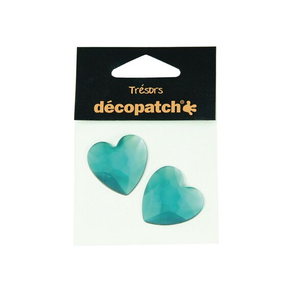 Decopatch Tresors Set Van 2 Hartjes 3Cm Blauw