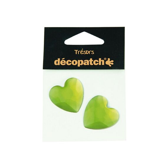 Decopatch Tresors Set Van 2 Hartjes 3Cm Groen