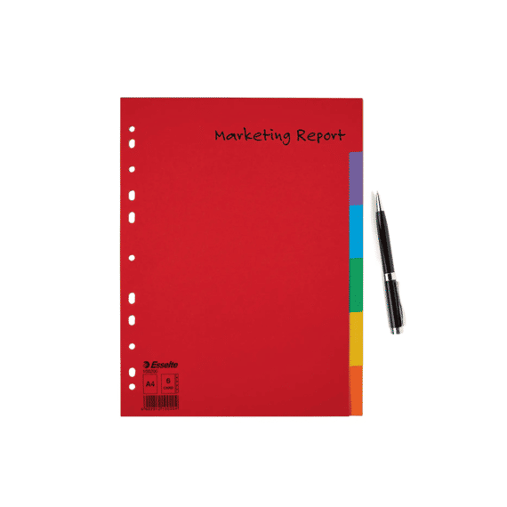 Tabbladen Karton Eco A4 6 Tab