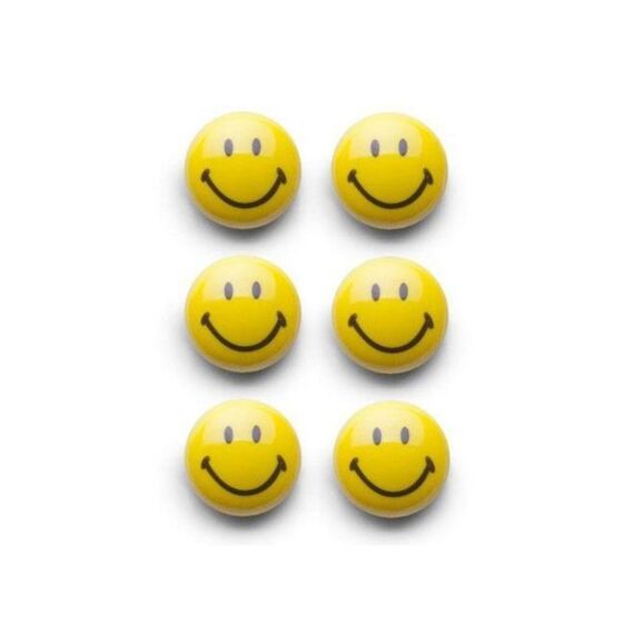 Magneet Set 6-Delig Smiley 3Cm