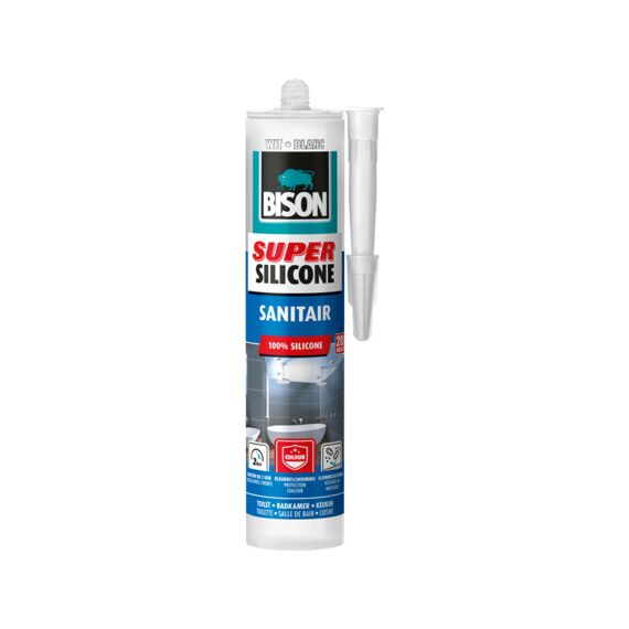 Bison Super Silicone Sanitair Wit Crt 300Ml 12 Nlfr