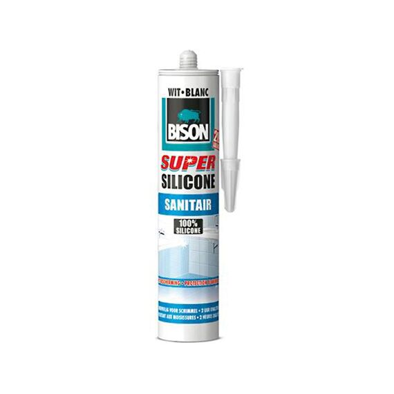 Bison Super Silicone Sanitair Wit Crt 300Ml 12 Nlfr