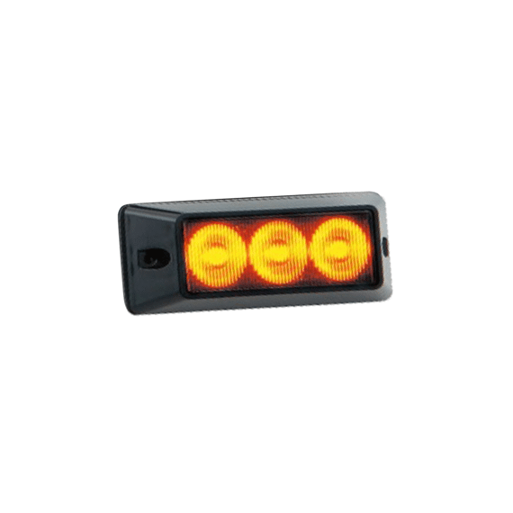 Led Strobe Lamp Oranje - Clear Lens 12/24V