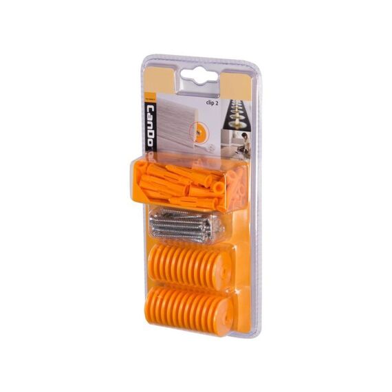 CanDo plintclip 2 oranje kunststof (blister) (25 stuks)