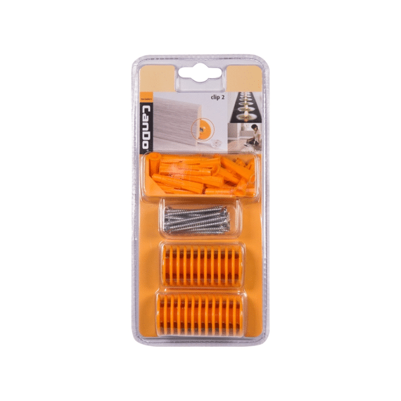 CanDo plintclip 2 oranje kunststof (blister) (25 stuks)