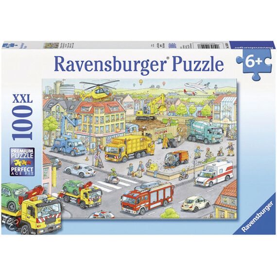 Ravensburger Puzzel 100 Stuks Xxl Voertuigen In De Stad