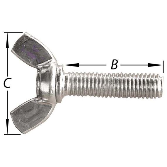 Vleugelbouten Verzinkt M6X30