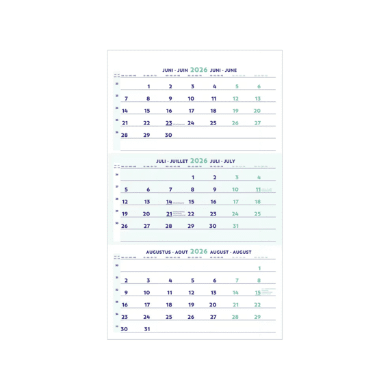 Brepols Driemaandkalender 2-Talig