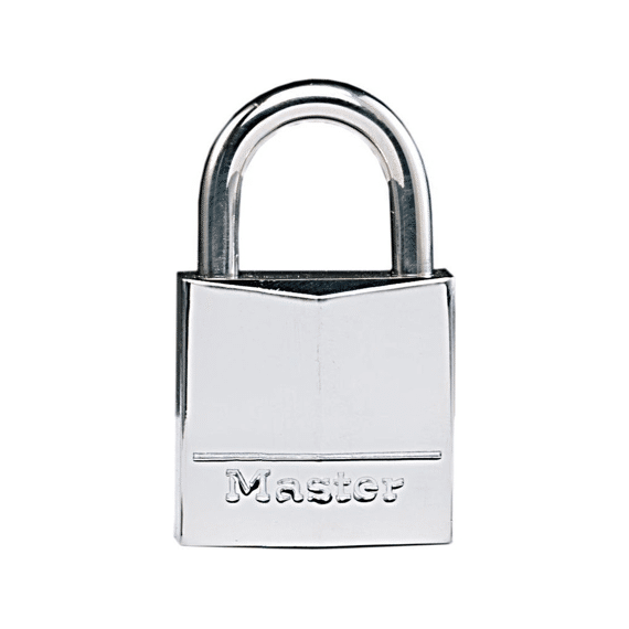 Verchroomd Massief Messing Hangslot 30 Mm - Rvs Beugel Diam. 6 Mm