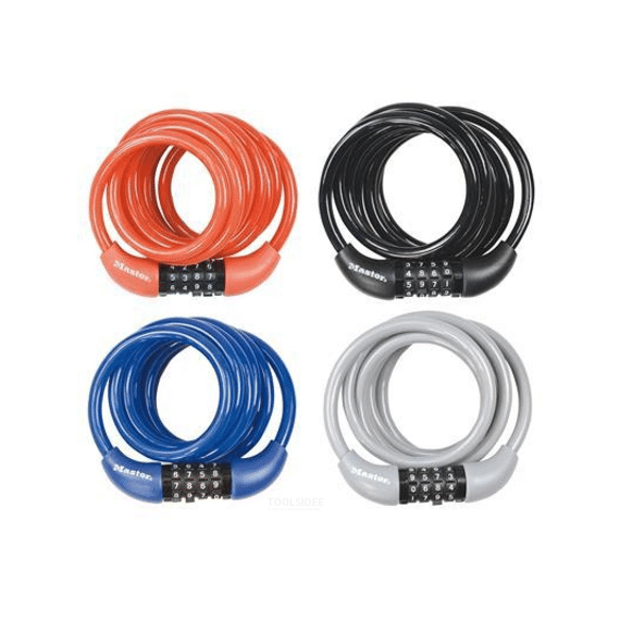 Spiraalkabelslot Met Instelbare 4-cijferige Combinatie Van 1.80 M X Ø 8 Mm