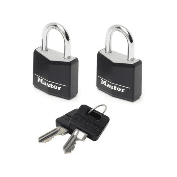 2 Hangsloten 20 Mm - Stalen Beugel 11 Mm, Diam. 3 Mm - Cilinder Met 3 Stiften