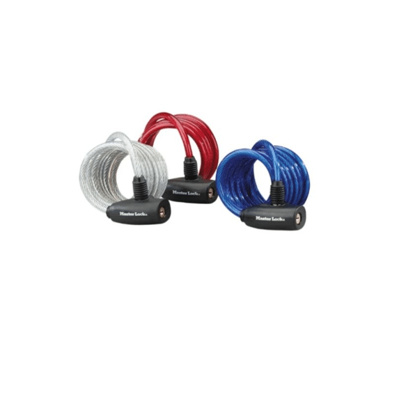3 Spiraalkabelsloten 1.80 M X Ø 8 Mm - Omhulsel Van Vinyl: Blauw, Rood En Transparant