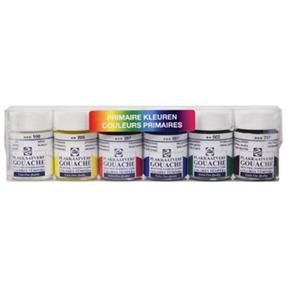 Talens Gouache Plakkaatverf Primaire Kleuren 6X16Ml