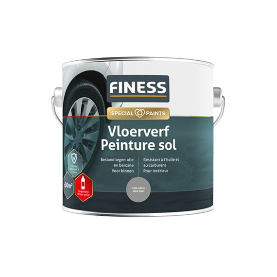 Finess Vloerverf  2.5 Liter Zink Grijs