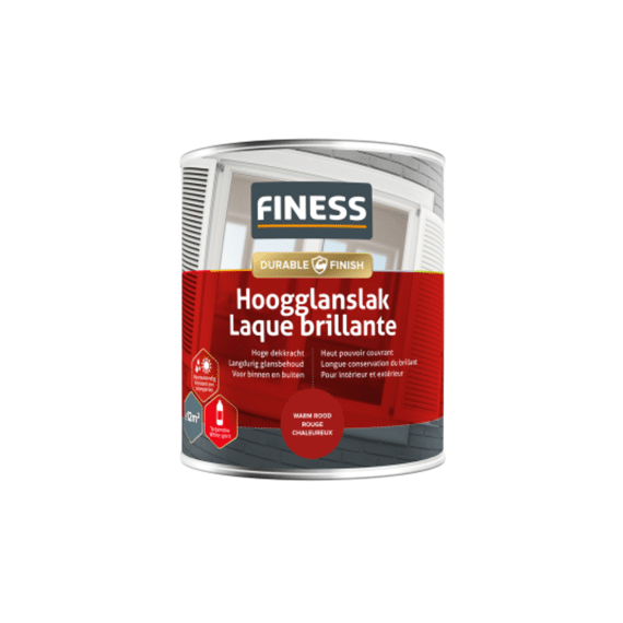 Finess Hoogglanslak 750 Ml Warm Rood