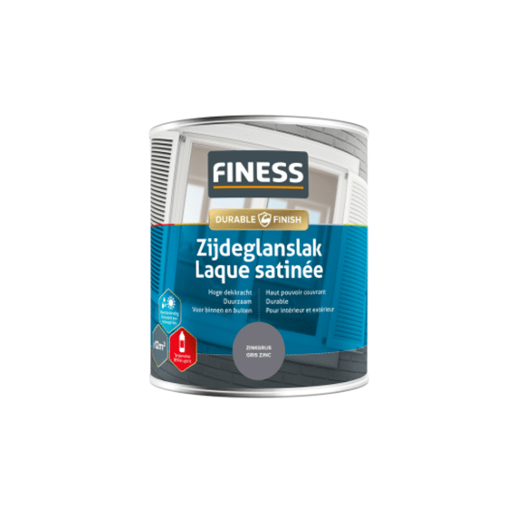 Finess Zijdeglanslak 750 Ml Zinkgrijs