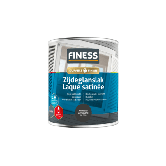 Finess Zijdeglanslak 750 Ml Antraciet Grijs (Ral 7016)
