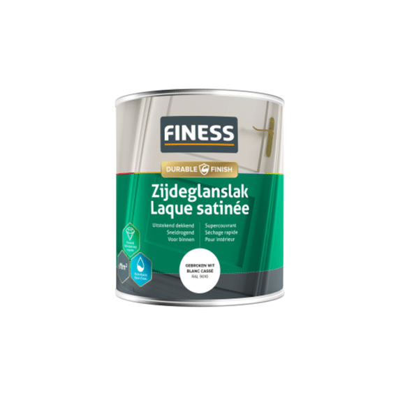 Finess Zijdeglanslak Waterbasis 750 Ml Gebroken Wit (Ral 9010)