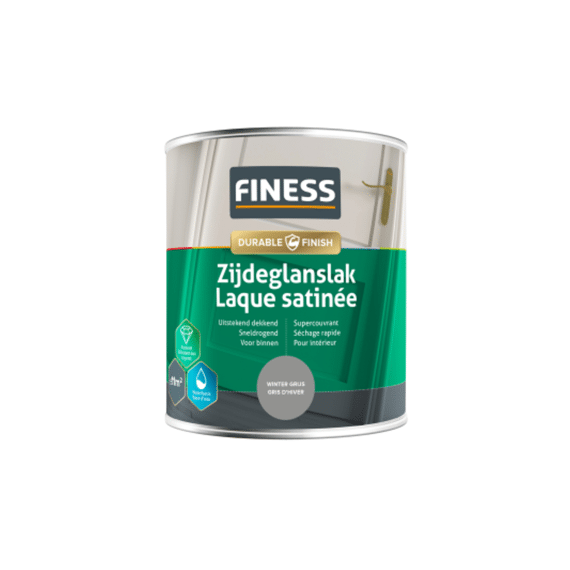Finess Zijdeglanslak Waterbasis 750 Ml Winter Grijs