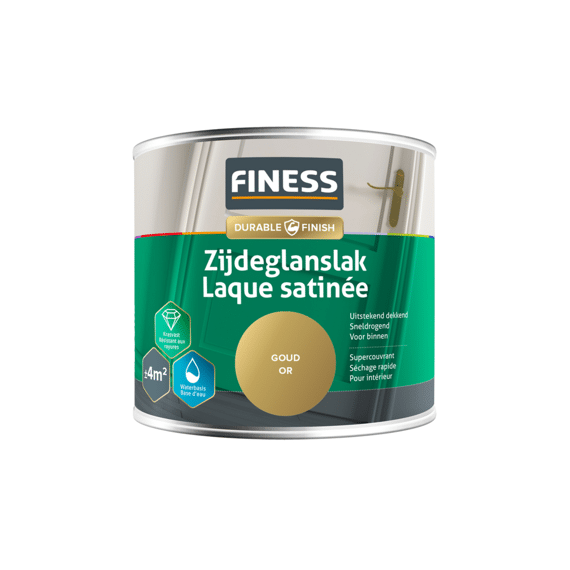 Finess Zijdeglanslak Waterbasis 250 Ml Goud