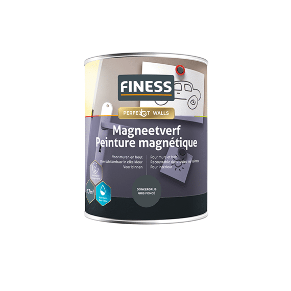 Finess Magneetverf 1 Liter Grijs