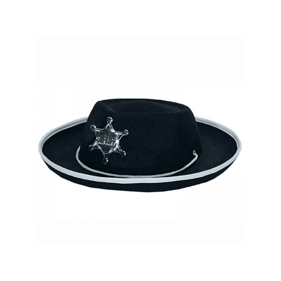 Hoed Vilt Sheriff Zwart Kid