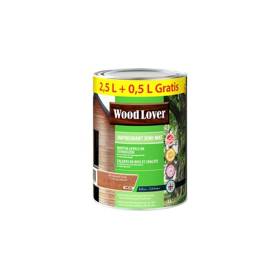 Wood Lover Impregnant Semi-Mat 3 Liter Meranti Rood