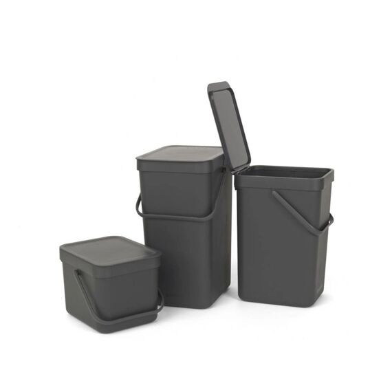 Sort&Go Afvalemmer 16L Dark Grey