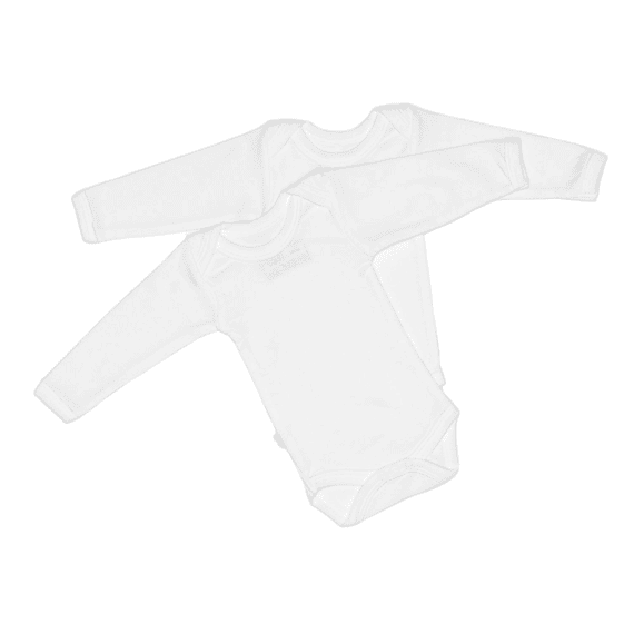 Teddy Romper Lange Mouw 74/80 Wit 2Stuks