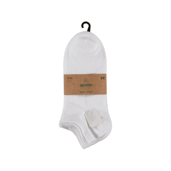 Kinder Sneaker Sokken Uni White Ass. Set Van 5