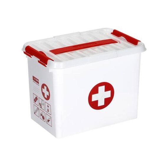 Q-Line First Aid Box 9L Met Inzet Wit/Transp/Rood