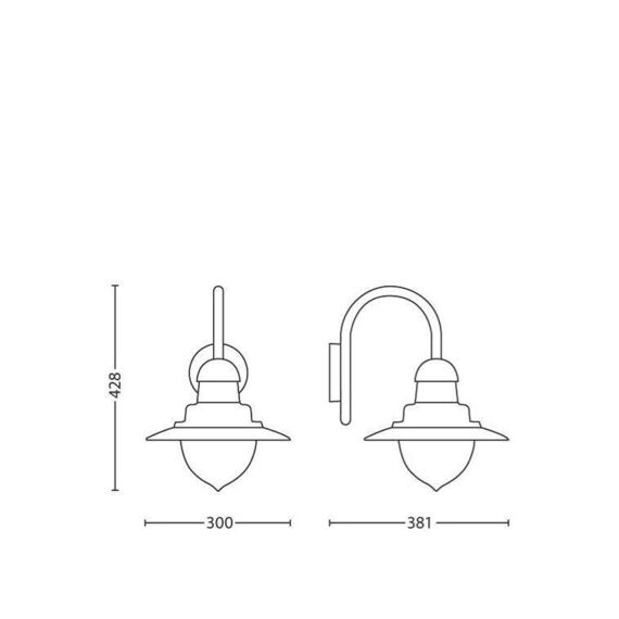 Raindrop Wall Latern Iron 1X60W 230V