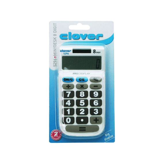 Clover Pocket Big Display 8 Digit Op Blister