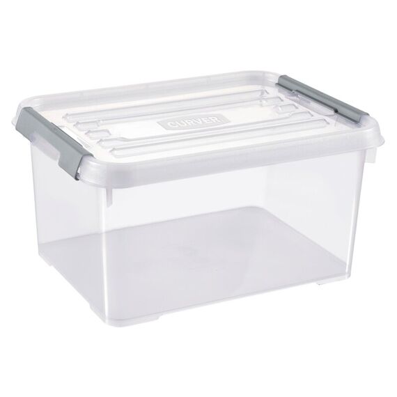 Handy Box +15L Met Clips Transparant/Steel