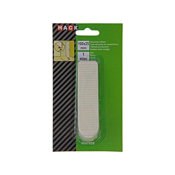 Deurstop Wigvorm Rubber Wit100X25Mm