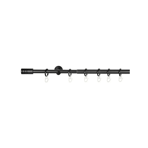 My Deco Gordijnset Rillcube Ø16/19mm Uitschuifbaar 160-280cm Zwart