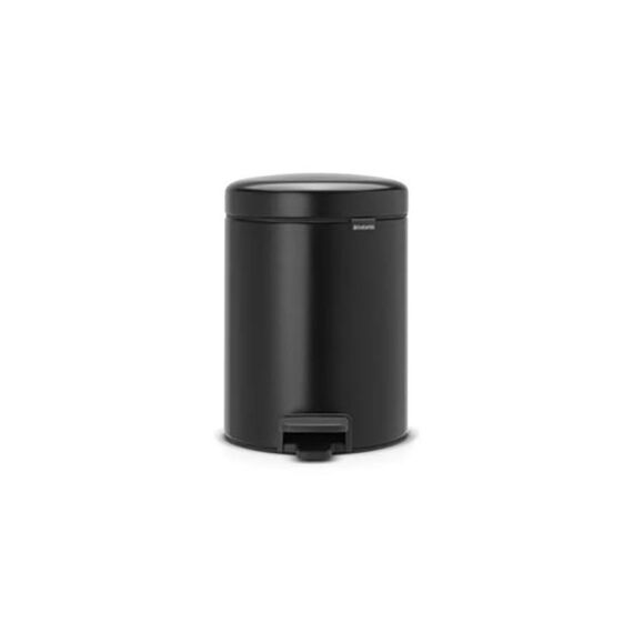 New Icon Pedaalemmer 5L Matt Black Met Kunststof Binnenemmer