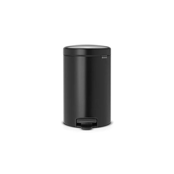 New Icon Pedaalemmer 12L Matt Black Met Kunststof Binnenemmer