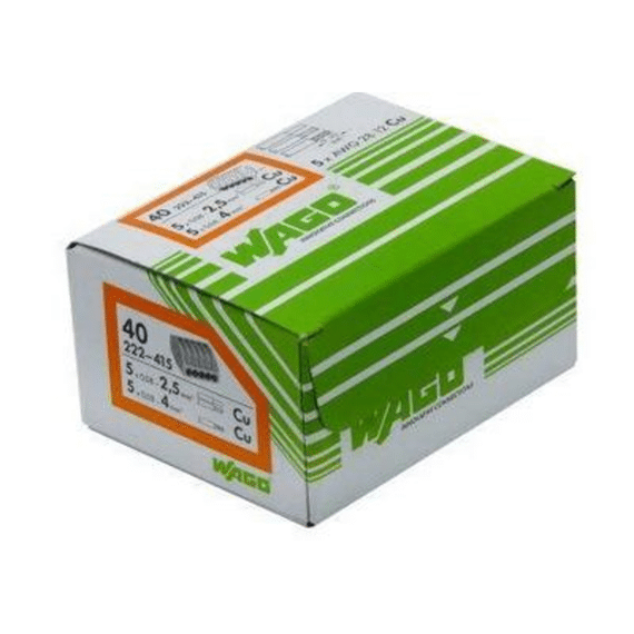 Wagoklemmen Voor Soepele (5x 0,08 - 4 mm²) En Vast (5x 0,08 x 2,5 mm) Kern (10 stuks)