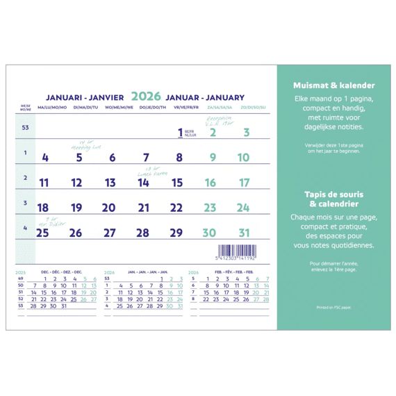 Brepols Muismatkalender 4-Talig
